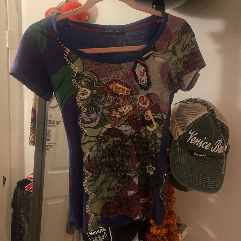 Derek Heart Multicolor Artistic Top